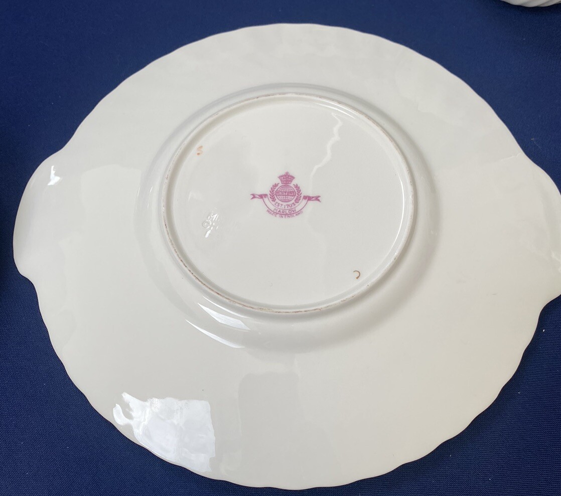 1951 Minton Marlow Fluted Tea Set inc 4 Trios, Milk Jug, Sugar Bowl