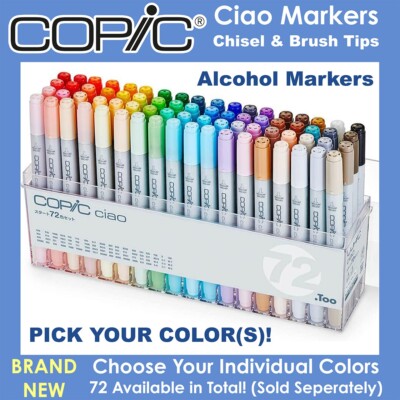 COPIC CIAO Japan Alcohol Markers - Chisel/Brush Tips (NEW) PICK YOUR OWN COLORS!