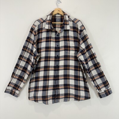 Connor Shirt Men 2XL Classic Fit Brown Plaid Button Up Long