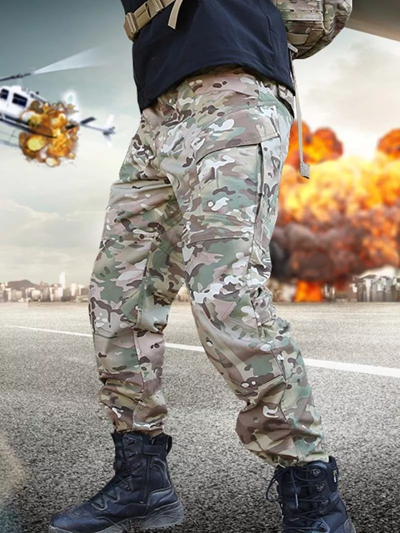 Mens army cargo sales camo combat trousers