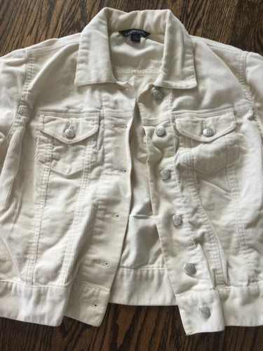 Womens Off White Corduroy Jacket Size 