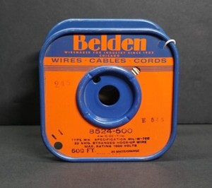 BELDEN 8524-500 STRANDED HOOK-UP WIRE 22AWG WHITE-ORANGE STRIPED 200FT SPOOL