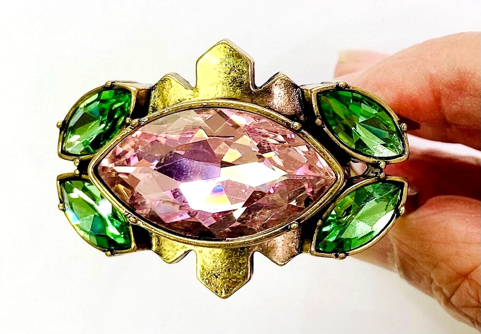 Brazalete HSN Nicole Romano Loyola Navette Multi-Piedra Cristal Abierto 7" Foto 3 de 4