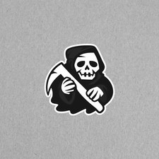 Grim Reaper Skull Vinyl Sticker Dark Gothic Decal Spooky Car Laptop Decor 4467