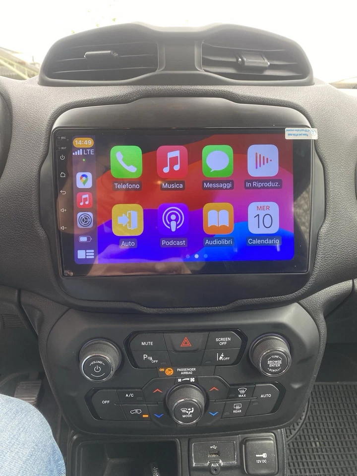 Autoradio Stereo CarTablet Android GPS CarPlay Auto Per JEEP RENEGADE 9’ 4+64gb - Immagine 2 di 4