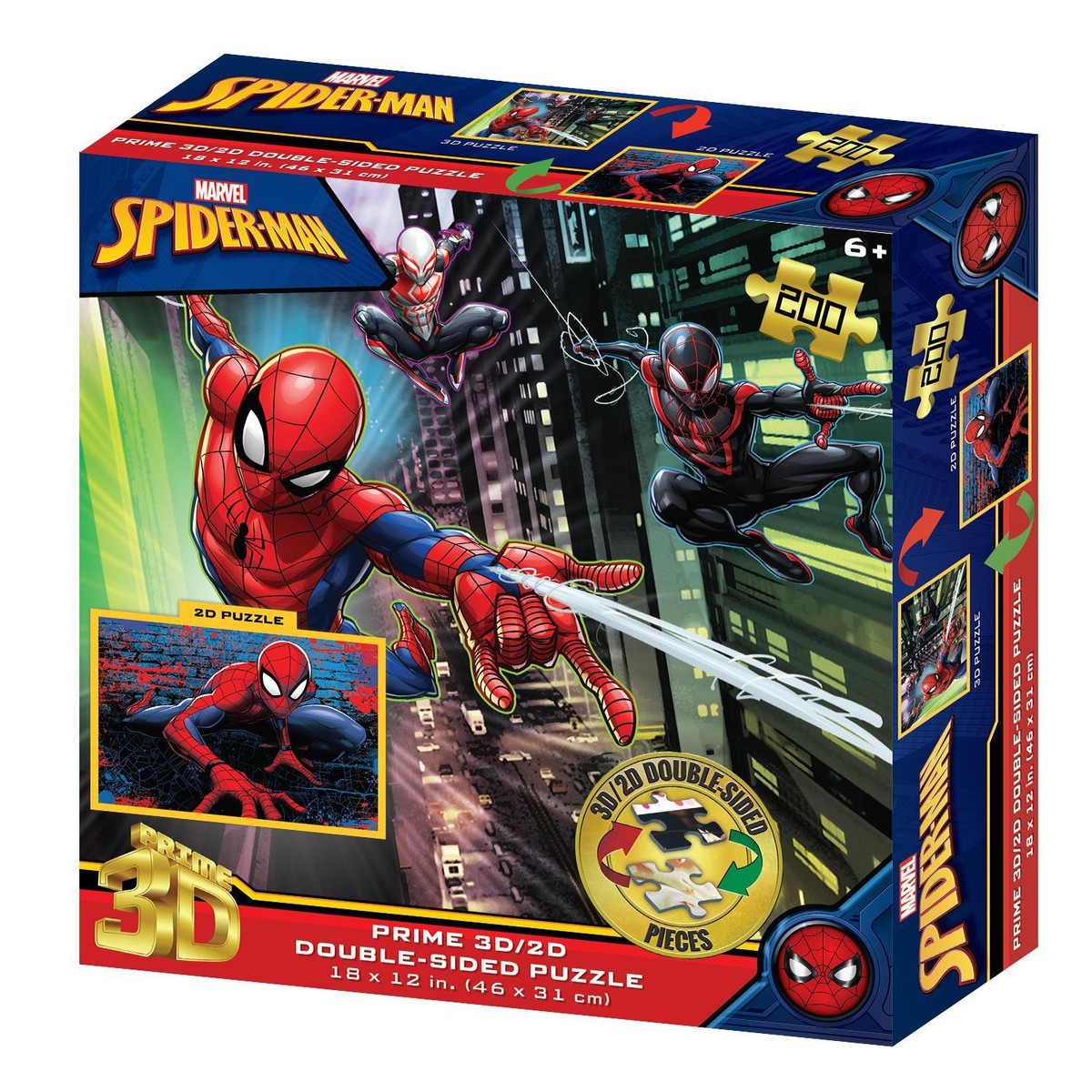 Marvel Comics Spider-Man 3D and 2D Two-Sided 200 pc Jigsaw Puzzle