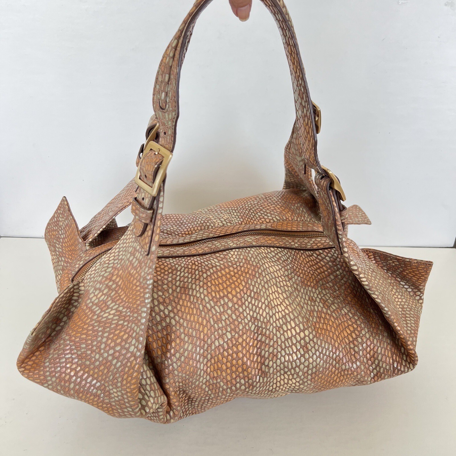 SONDRA ROBERTS Multicolor Python Print Leather Do… - image 7