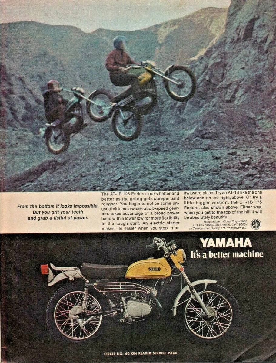 1970 Yamaha AT 1B 125 Enduro CT 1B 175 Enduro Vintage Motorcycle Ad