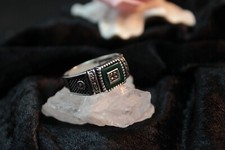 Silberring Damenring M&auml;nnerring Ring Sterlingsilber 925 Handarbeit gr&uuml;n