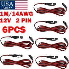 6x 14AWG SAE To SAE Battery Cable Terminal Connector Harness Extension Cord USA