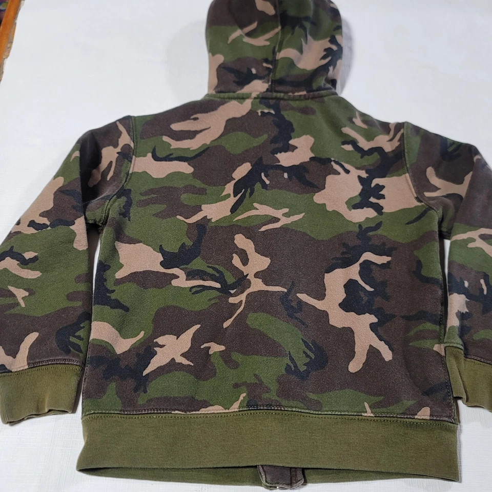 Polo Ralph Lauren para niños talla 6 verde y marrón camuflaje con cremallera logotipo forrado naranja Foto 2 de 4