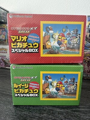New Sealed 2016 Mario & Luigi Pikachu Pokemon XY Special Promo Box