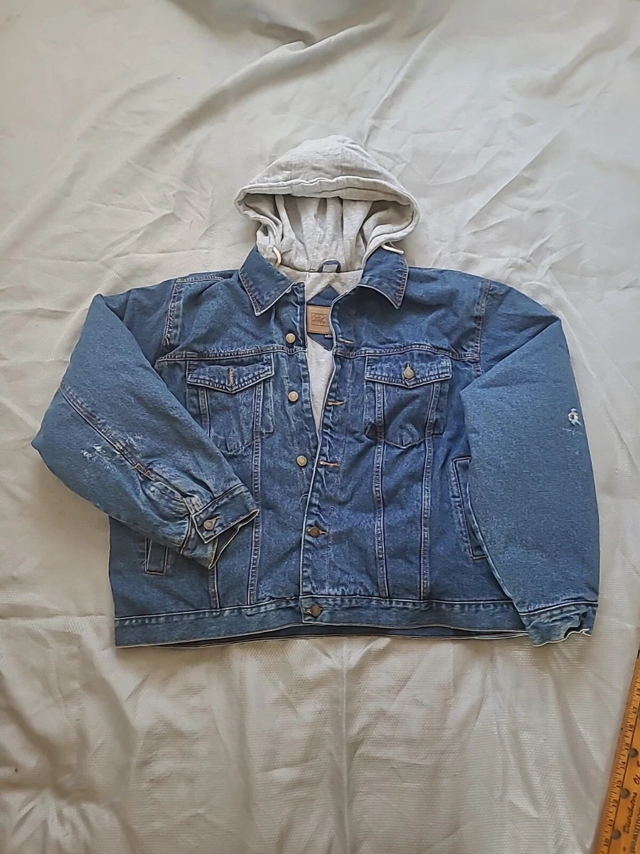 Jean jacket deals with grey hoodie