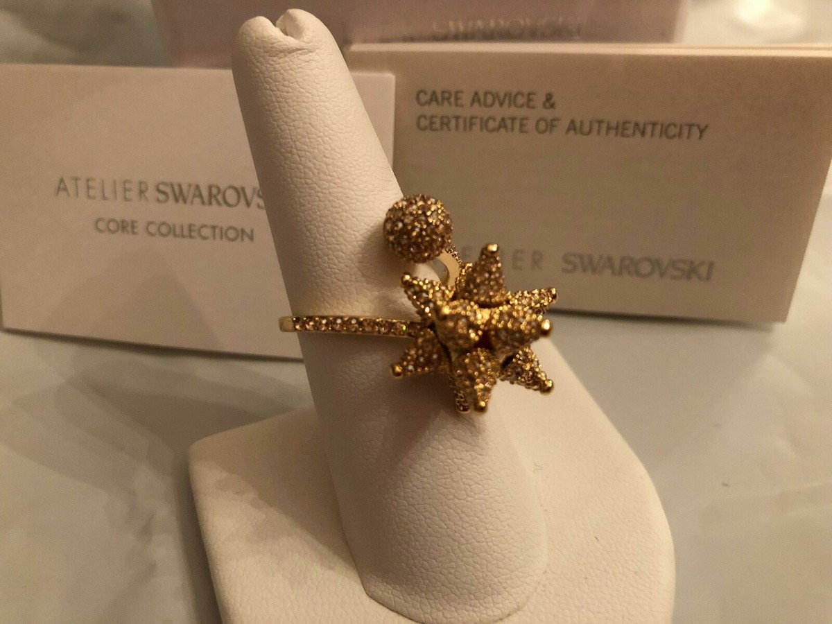 Atelier Swarovski Core Collection Kalix Spiral Ring Gold 52 55 58