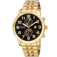 Men's August Steiner AS8175YGB Swiss Dual-Time Gold-tone Stainless Steel Watch