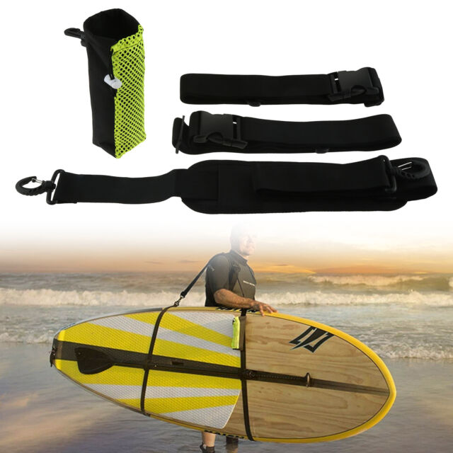 Adjustable Surfboard Shoulder Belt Stand Up Carrier Strap w/ Water Bottle Bag