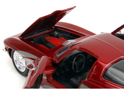 1963 Chevrolet Corvette Stingray Red Metallic 1/24 Diecast Model Car Jada