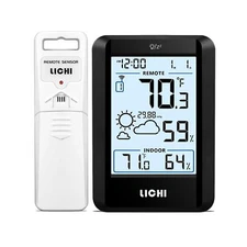 Indoor Outdoor Thermometer Wireless Weather Station Inside Outside ... Fast Ship