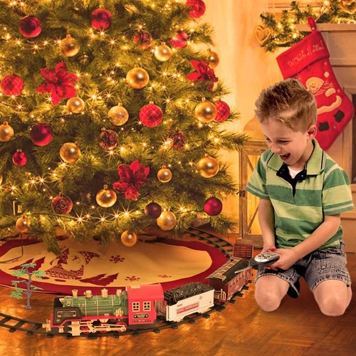 Christmas Electric Race Train Tracks Set Lights Sound Real Smoke Kids Toy Gift - Picture 4 of 12