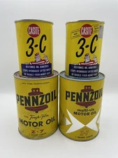 Vintage Casite 3-C Oil Additive 15 Fluid oz Tin Pennzoil Motor Oil Bundle Sealed