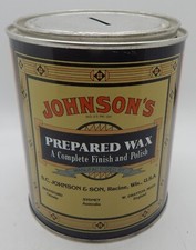 Johnson's Prepared Wax All Metal Tin Can - Souvenir Bank - Circa 2011