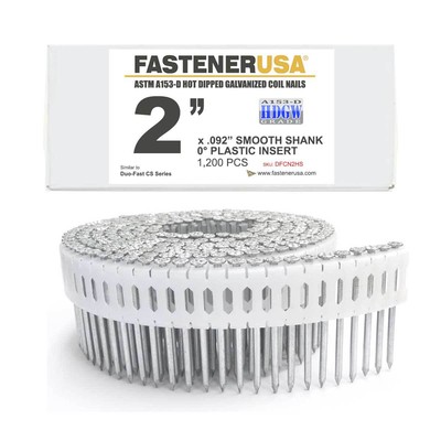 2'' x .092 SMOOTH A153-D HDG COIL NAILS 0-DEG PLASTIC 1,200ct | DFCN2HS