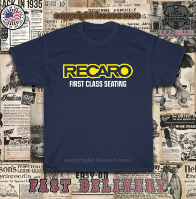New Hot Recaro First Class Seating Logo Short Sleeve Men's T-Shirt American Tees