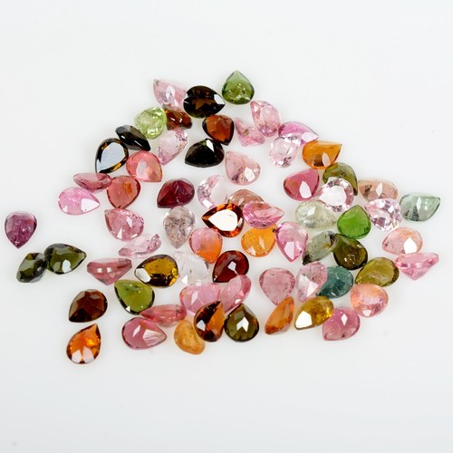 19.90 Ct Natural Multi Tourmaline 5mmx4mm Pear Calibrated Cut Unheated Gemstones - Picture 7 of 9