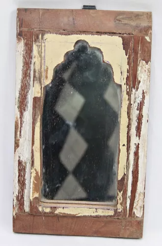 Decorative Wooden Hand-Carved Mirror Frame - Rustic Style Wall Hanging Decor F6 - Picture 10 of 24