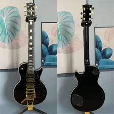 Standard Black Beauty Electric Guitar LP Gold HHH Pickups Big Vibrato Bridge