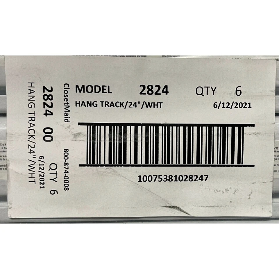 Lote de (6) ShelfTrack blanco de 24 pulgadas CLOSETMAID 2824 Foto 2 de 3