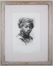 Tandroy Girl, Madagascar. A/P Etching by listed artist Christopher Robinson 1997