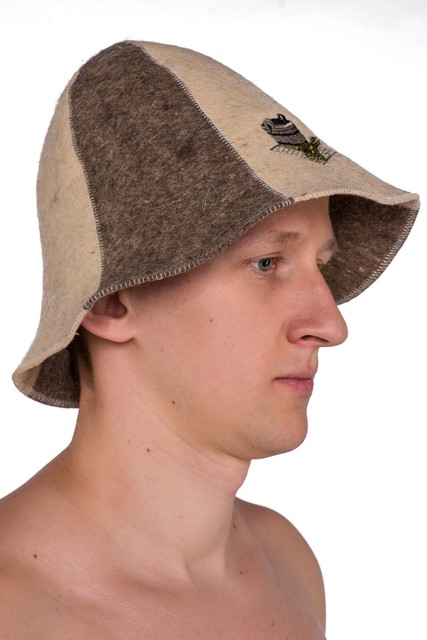 Sauna Hat 100 Pilot Natural Wool Felt Cap Bath House Kit Saunahut