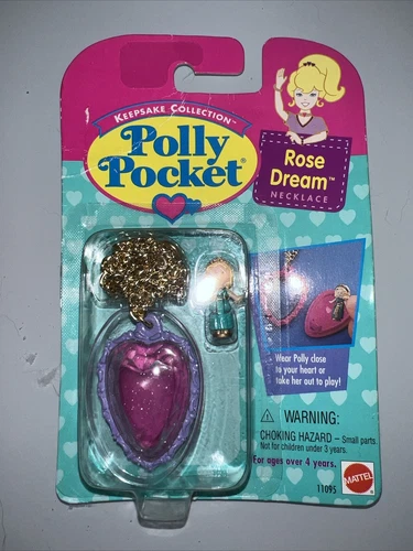 Polly Pocket Vintage Rose Dream Necklace Locket 1993 RARE NEW & SEALED MOC