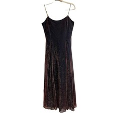 B4 Scott McClintock Glittered Rhinestone Strap Cocktail Dress Black Gold NWT