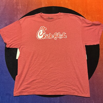 Men's 2XL Chick-fil-A Red Vintage Graphic T Shirt Employee Top Logo Tee