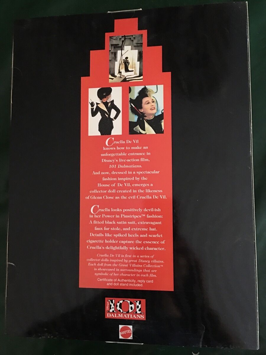 Disney Great Villains Collection Doll Cruella De Ville Disney Great Villains Collection Doll Cruella De Ville