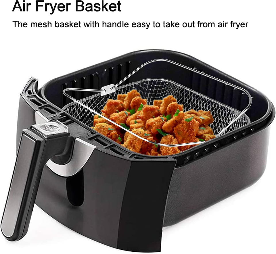 Air Fryer Basket 8.19Inch Square Air Fryer Basket Compatible for