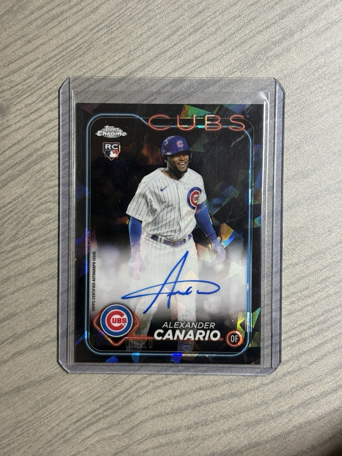 ALEXANDER CANARIO 2024 TOPPS CHROME SAPPHIRE ROOKIE BLACK RC AUTO On-Card 01/10