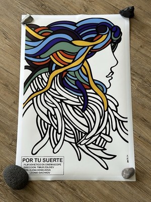 Por Tu Suerte Poster kuba Siebdruck sowjetisch Film Filmposter