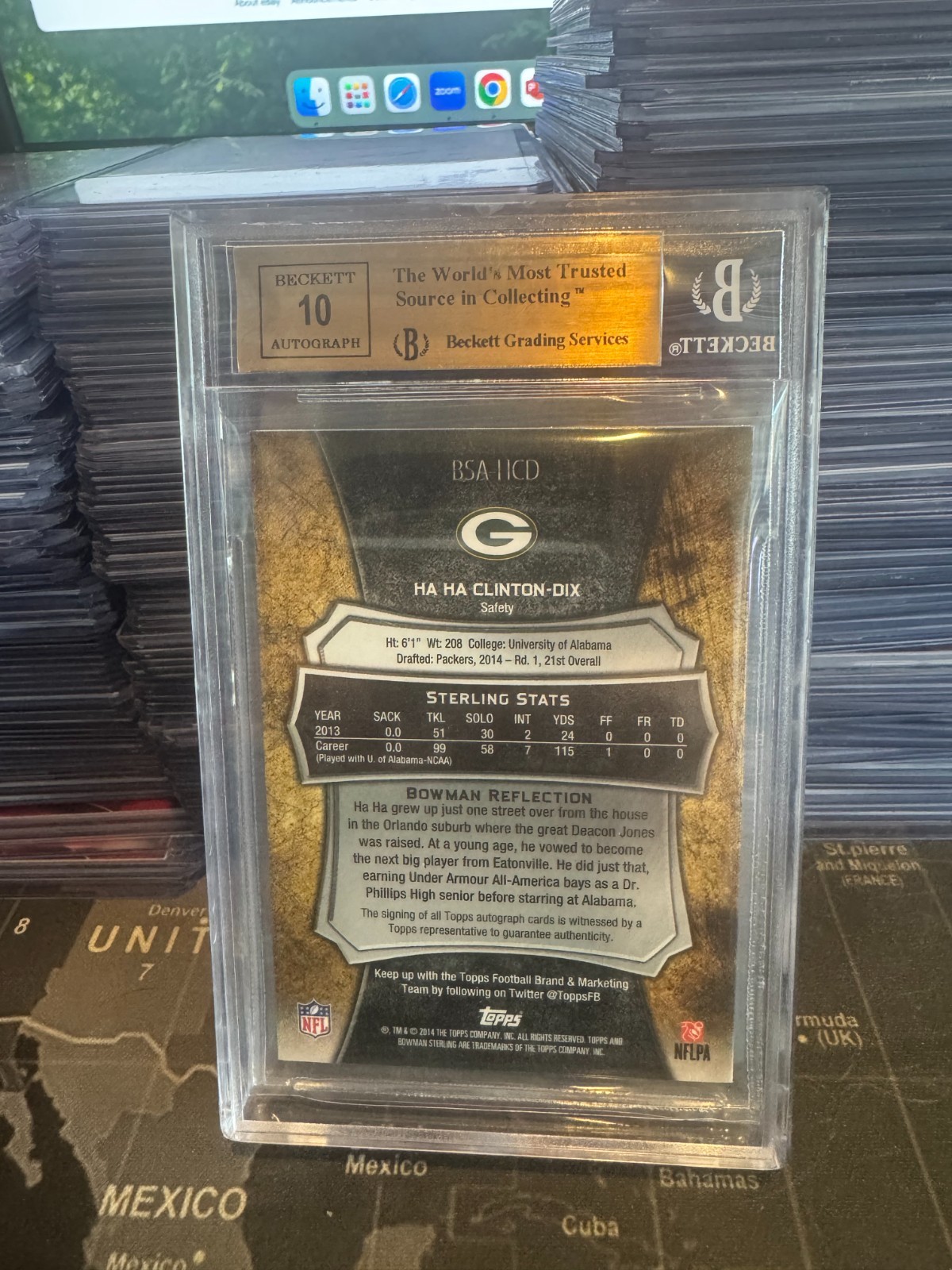 2014 Bowman Sterling Ha Ha Clinton-Dix Rookie Auto  Gold 1/1 Superfractor 9.5/10 view 2