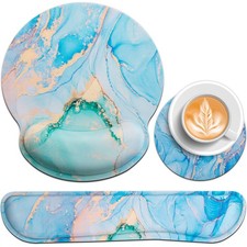 3-in-1 Mouse Pad with Wrist Rest Set Gaming Mousepad Memory Foam Keyboard