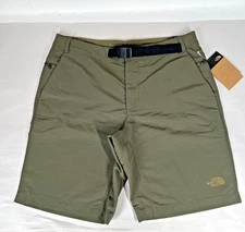 The North Face Paramount Trail Shorts 32 Olive Green Belt Zip Pockets 10" Inseam