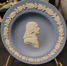  3 Vintage Wedgewood Jasperware Pin Trays, John Wesley, Josiah Wedgwood & Angel