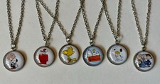 CHOICE; SNOOPY PEANUTS PENDANTS 3/4 OF 1" NECKLACE 18" WOODSTOCK CHARLIE BROWN