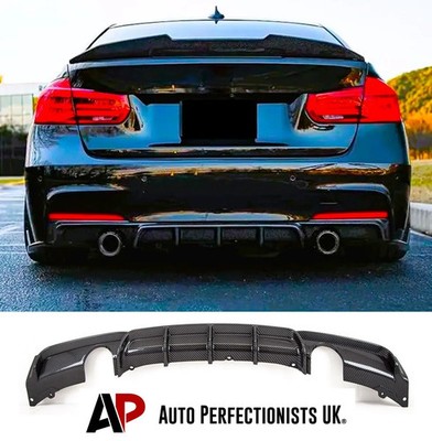For BMW 3 Series F30 F31 M Sport Carbon Fibre Valance Diffuser Dual Exit 11-19
