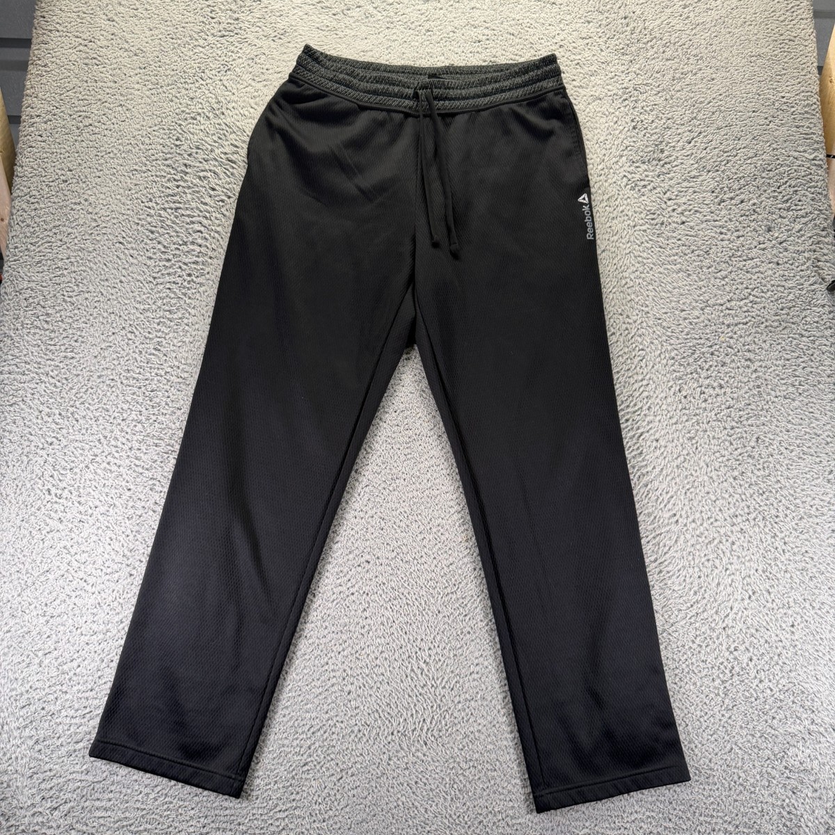 Reebok Speedwick Sweatpants Mens L Black Polyester Fleece Lined