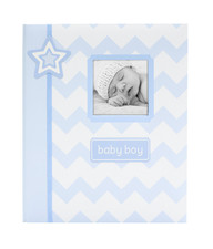 Lil' Peach First 5 Years Chevron Baby Memory One Size, Blue Babybook