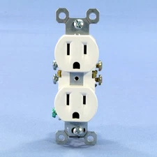 Pass & Seymour Legrand White Duplex Receptacle Outlet 15A 125V 3232-W Bulk