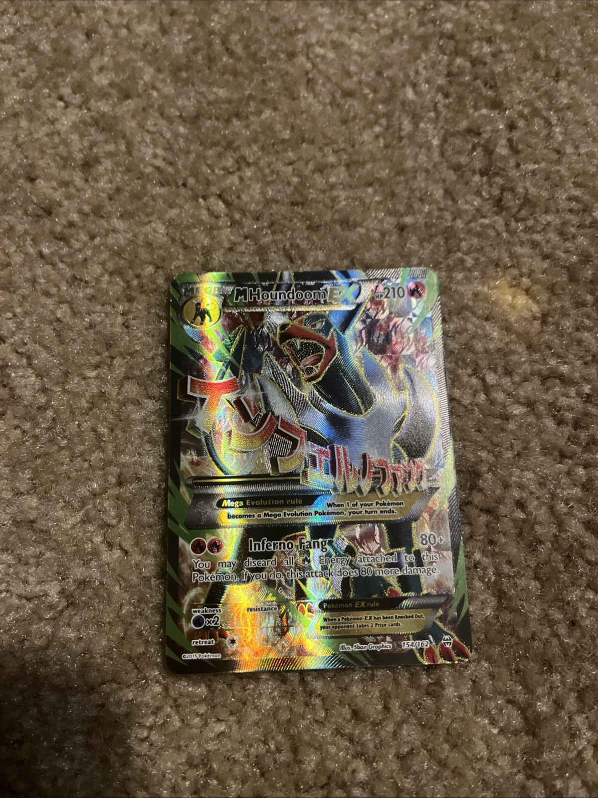 Mega Houndoom EX Full-Art XY Breakthrough Card 154/162 2015 Edition Near Mint